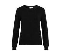 VILA Strickpullover aus Viskose-Mix mit Rundhalsausschnitt in Black, Größe L
