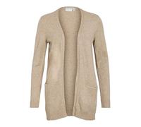 VILA CLOTHES Damen VIRIL L/S OPEN KNIT CARDIGAN-NOOS Strickjacke, per pack Beige (Natural Melange Natural Melange), 38 (Herstellergröße: M)