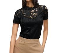 VILA CLOTHES Damen VISTASIA S/S LACE TOP - NOOS Top, per pack Schwarz (Black Black), 38 (Herstellergröße: M)