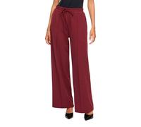 Schlupfhose VILA "VICLUA HW WIDE PANTS-NOOS", Damen, Gr. M (38), N-Gr, rot (port royale), Milano Rib, Obermaterial: 95% Polyester, 5% Elasthan, unifarben, relaxed fit normal, Hosen Schlupfhose, Materi