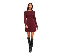 Strickkleid VILA "VICOMFY A-LINE O-NECK KNIT DRESS - NOOS", Damen, Gr. M, N-Gr, rot (port royale detail:melange), Feinstrick, Obermaterial: 51% Viskose, 27% Polyester, 22% Polyamid, meliert, regular f