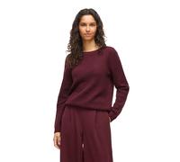 VILA Strickpullover mit Strukturmuster und Rundhalsausschnitt in Bordeaux, Größe XS