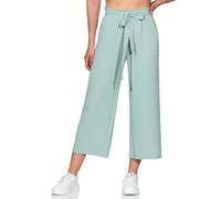 Vila Damen 7/8 Stoffhose weit geschnitten leichte Sommerhose mit Bindegürtel VIJosa Culotte 14100306 Blue Surf 38