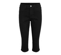 Vila Damen Capri Jeans Shorts VIJeggy Caprihose Knielang 14108049 Black Denim XXL