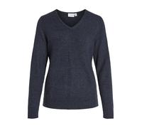 Vila Ril Pullover Mit V-ausschnitt XS Total Eclipse / Detail Melange