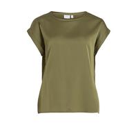 Vila Damen Satin Blusen T-Shirt Kurzarm Basic Rundhals Top Glänzend Tunika Blouse Oberteil VIELLETTE, Farben:Pastell-Grün, Größe:38
