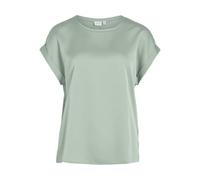 Vila Damen Satin Blusen T-Shirt Kurzarm Basic Rundhals Top Glänzend Tunika Blouse Oberteil VIELLETTE, Farben:Mint, Größe:42