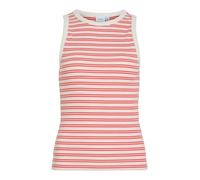 Vila Damen Streifen Tank Top ohne Ärmel, Rundhalsausschnitt, Farben:Rot-2, Größe:XL