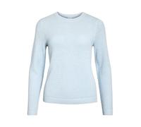 Vila Strickpullover Vidalo Rundhals Langarm mit gerippten Abschlüssen Hellblau XL