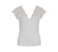 Vila Damen Viflicka Oberteil mit Flügelärmeln und V-Ausschnitt, Su/Ls, Snow White,M