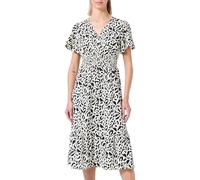 Vila Damen VIMATHILDE S/S Smock MIDI Dress/KA Kleid, Birch/AOP:Black Graphic, 38