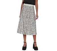 Vila Damen Vinitban Print Skirt/Su - Noos Midirock, Birch/AOP:dolma W Black, XL EU