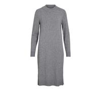 Strickkleid VILA "VIRIL CREW NECK L/S MIDI DRESS - NOOS" Gr. XS (34), N-Gr, grau (medium grey melange) Damen Kleider (93343657-XS) medium grey melange