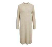 Vila Damen Viril Crew Neck L/S Midi Dress - Noos Kleid, Natural Melange, M EU