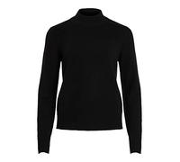 Vila Damen Viril Crewneck L/S Knit Top - Noos Pullover, Schwarz, M EU
