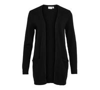 Vila Damen Viril L/S Open Knit Cardigan-noos Strickjacke, Schwarz (Black), S