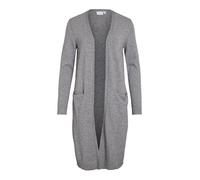 Vila Damen Viril Long L/S Knit Cardigan - Noos Strickjacke 14042770,Medium Grey Melange,XXL