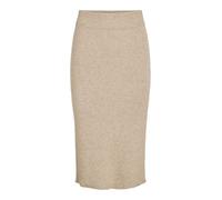 Vila Damen Viril Pencil Hw Knit Skirt - Noos Rock, Natural MelangeS
