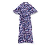 VILA Damen VIRUMA FI S/S MIDI Shirt Dress/R Blusenkleid, Mazarine Blue/AOP:Fi, 38