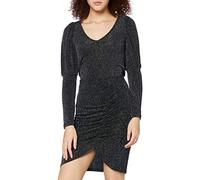 Vila Damen VISHINNI HW Glitter Skirt Rock, Black/Detail:Silver Lurex, M