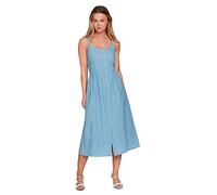 Vila Damen Vizia Strap Denim Dress - Noos Midikleid, Light Blue Denim, 40 EU