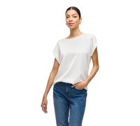 Vila T-Shirt VIELLETTE S/S Satin Top Schneeweiß Größe 36