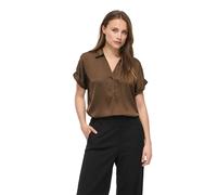 VILA Regular Fit Bluse mit V-Ausschnitt Modell 'ENNA RAVENNA' in Dunkelbraun, Größe 38