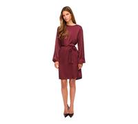 Minikleid VILA "VIENNA RAVENNA L/S O-NECK DRESS - NOOS", Damen, Gr. 44, N-Gr, rot (port royale), Obermaterial: 100% Polyester, unifarben, kurz, Kleider Minikleid, lockere Passform, aus Kunstfaser, pfl