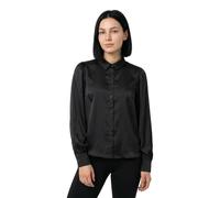 Langarmbluse VILA "VIENNA RAVENNA L/S BALLOON SHIRT - NOOS", Damen, Gr. 36, schwarz (schwarz beauty), Web, Obermaterial: 100% Polyester, unifarben, regular fit normal, angesetztes Bündchen, Blusen (53