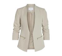 Kurzblazer VILA "VIJOY 3/4 BLAZER - NOOS", Damen, Gr. 38, cement, Web, Obermaterial: 95% Polyester, 5% Elasthan, unifarben, regular fit normal, Blazer (40406208-38) cement