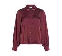 Langarmbluse VILA "VIENNA RAVENNA L/S BALLOON SHIRT - NOOS", Damen, Gr. 40, rot (port royale), Web, Obermaterial: 100% Polyester, unifarben, regular fit normal, angesetztes Bündchen, Blusen, Kunstfase