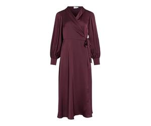 Vila Female Kleid mit V-Ausschnitt Langärmeliges Midi