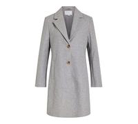 Kurzmantel VILA "VICLAUDIA BUTTON COAT - NOOS", Damen, Gr. 34, grau (light grau melange), Web, Obermaterial: 100% Polyester, unifarben, meliert, modisch, regular fit kniefrei, V-Ausschnitt, Langarm, M