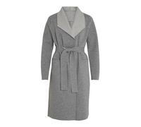Kurzmantel VILA "VIJUICE COAT - NOOS", Damen, Gr. XS, light grau melange, Web, Obermaterial: 80% Polyester, 10% Polyacryl, 10% Viskose, unifarben, regular fit knielang, V-Ausschnitt, Mäntel Kurzmantel