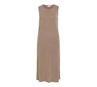 Vila Damen Midi Kleid VIModala O-Neck Schlichtes Trägerkleid mit Beinschlitz 14101675 Mountain Trail S