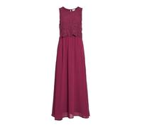 Maxikleid VILA "VIMILINA LACE DRESS - NOOS/DC", Damen, Gr. 44, N-Gr, anemone, Web, Obermaterial: 100% Polyester, unifarben, regular fit lang, Rundhals, Kleider Maxikleid (94265660-44) anemone