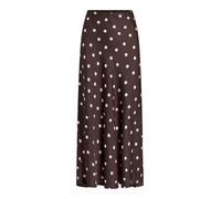Maxirock VILA "VIELLETTE HW LONG SKIRT - NOOS", Damen, Gr. 34, coffee bean aop:sandshell dots, Web, Obermaterial: 100% Polyester, bedruckt, Basic schmal wadenlang, Röcke (44838115-34) coffee bean aop: