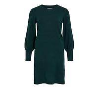 Strickkleid VILA "VIKERRY O-NECK KNIT DRESS - NOOS", Damen, Gr. XS, N-Gr, grün (ponderosa pine), Strick, Obermaterial: 53% Polyester, 30% Viskose, 17% Polyamid, unifarben, modisch, regular fit knielan