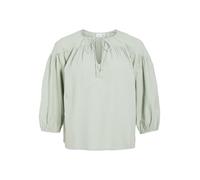 Vila Regular Fit Bluse aus Viskose-Baumwoll-Mix mit Leinen-Anteil Modell 'PRISILLA' in Schilf, Größe 36