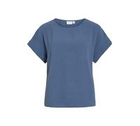 Kurzarmshirt VILA "VIJOSA S/S TOP - NOOS", Damen, Gr. 34, blau (vintage indigo), Jersey, Obermaterial: 100% Polyester, unifarben, normal normal, Rundhals, Shirts (15117003-34) vintage indigo