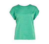 Kurzarmshirt VILA "VIELLETTE S/S SATIN TOP - NOOS", Damen, Gr. 34, grün (winter grün), Satin, Obermaterial: 100% Polyester, unifarben, regular fit normal, Rundhals, mit Umschlag, Shirts, Kunstfaser, r