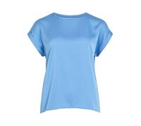Kurzarmshirt VILA "VIELLETTE S/S SATIN TOP - NOOS", Damen, Gr. 38, all aboard, Satin, Obermaterial: 100% Polyester, unifarben, regular fit normal, Rundhals, mit Umschlag, Shirts (68100465-38) all aboa