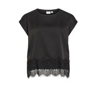 VILA - VIELLETTE S/S FULL SATIN LACE TOP - NOOS Black Beauty - Gr. - 38