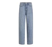 High-waist-Jeans VILA "VIKELLY JAF HW STRAIGHT JEANS-NOOS", Damen, Gr. 40, Länge 30, light blau denim detail:wash lbd065, Denim/Jeans, Obermaterial: 99% Baumwolle, 1% Elasthan, straight fit knöchellan