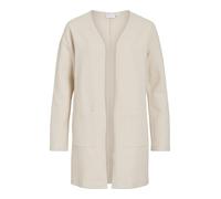 Longblazer VILA "VIGARDEN L/S LONG CARDIGAN - NOOS", Damen, Gr. XL, birch, Web, Obermaterial: 70% Baumwolle, 25% Polyester, 5% Elasthan, unifarben, regular fit normal, Blazer Longblazer (64475003-XL) 