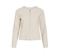 Kurzblazer VILA "VIGARDEN L/S SHORT CARDIGAN - NOOS", Damen, Gr. L, birch, Web, Obermaterial: 70% Baumwolle, 25% Polyester, 5% Elasthan, unifarben, regular fit kurz, Rundhals, Blazer Kurzblazer (52232