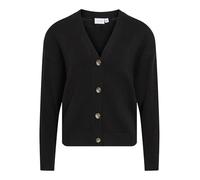 Strickjacke VILA "VIRIL V-NECK KNIT CARDIGAN - NOOS", Damen, Gr. M, schwarz, Feinstrick, Obermaterial: 50% Viskose, 28% Polyester, 22% Nylon, unifarben, modisch, regular fit normal, V-Ausschnitt, Lang