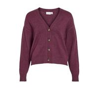 Strickjacke VILA "VIRIL V-NECK KNIT CARDIGAN - NOOS", Damen, Gr. XXL, fig detail:schwarz melange, Feinstrick, Obermaterial: 50% Viskose, 28% Polyester, 22% Nylon, meliert, regular fit normal, V-Aussch