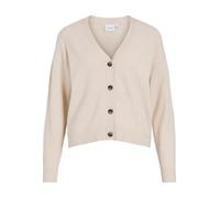 Strickjacke VILA "VIRIL V-NECK KNIT CARDIGAN - NOOS", Damen, Gr. XS, super light natural melan, Feinstrick, Obermaterial: 50% Viskose, 28% Polyester, 22% Nylon, unifarben, regular fit normal, V-Aussch