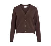Strickjacke VILA "VIRIL V-NECK KNIT CARDIGAN - NOOS", Damen, Gr. M, coffee bean, Feinstrick, Obermaterial: 50% Viskose, 28% Polyester, 22% Nylon, unifarben, regular fit normal, V-Ausschnitt, Strickjac